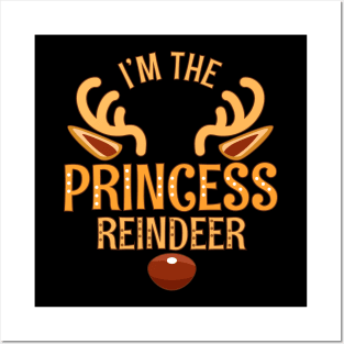 PRINCESS Reindeer Matching Family Christmas Posters and Art